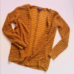 Mustard Yellow / Orange Cartigan Sweater